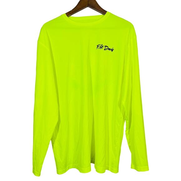 FH Davis Syntrel Long Sleeve SPF Pullover Top Chartreuse Angling Fishing - XL - Picture 1 of 5